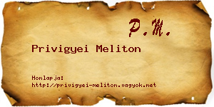 Privigyei Meliton névjegykártya